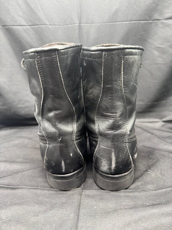 Vintage 1983 Military Issue Black Leather Addison Shoe Co. Combat Boot Size 9.5
